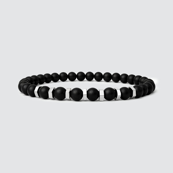 Aswad - Black Silver Accents Bracelet - NineTwoFive