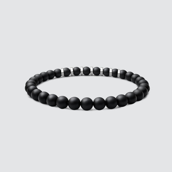 Aswad - Black Silver Accents Bracelet - NineTwoFive