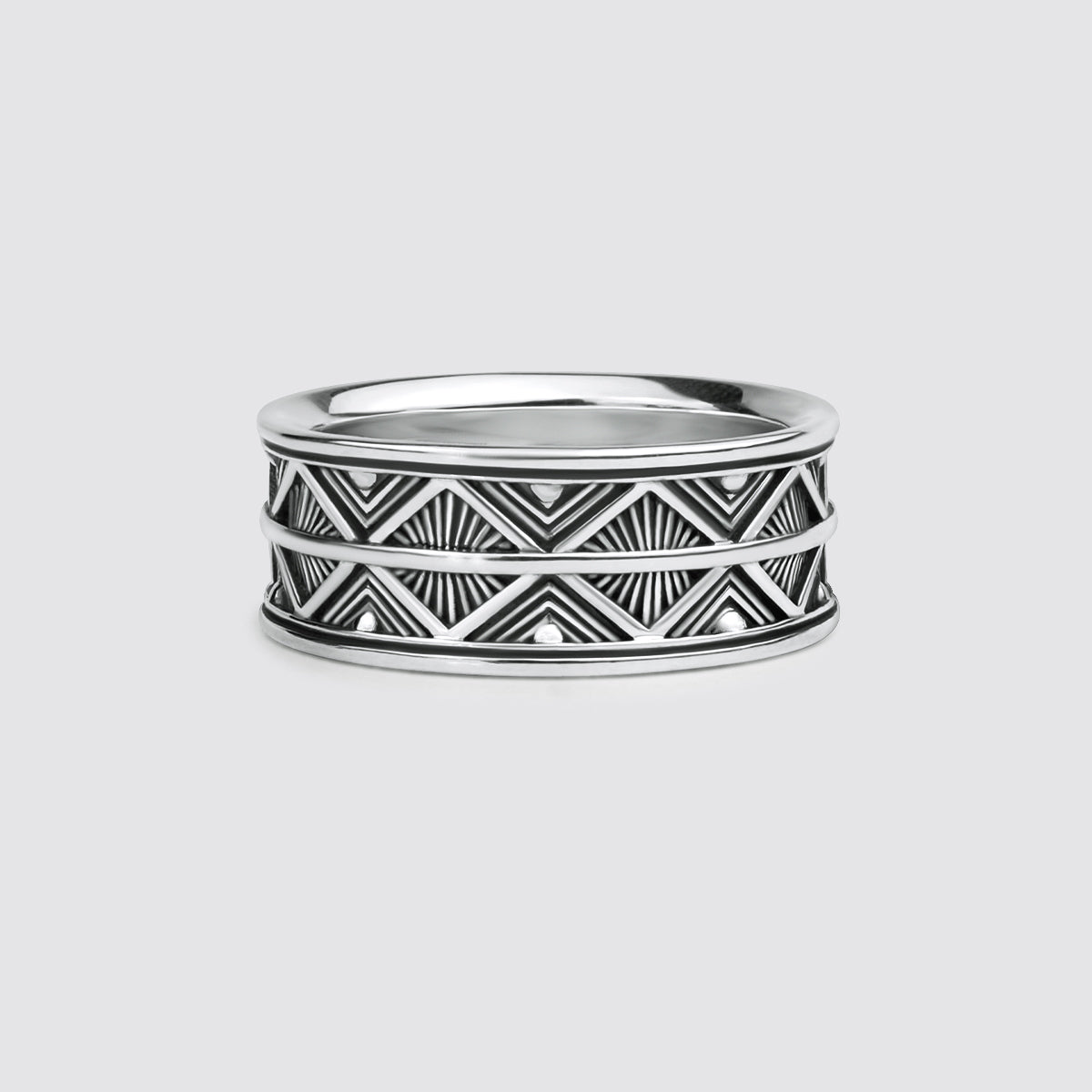 Basel - Bague en argent sterling oxydé 10mm