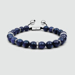 Kadar - Verstelbare Lapis Lazuli Kralen Armband in Zilver 8mm