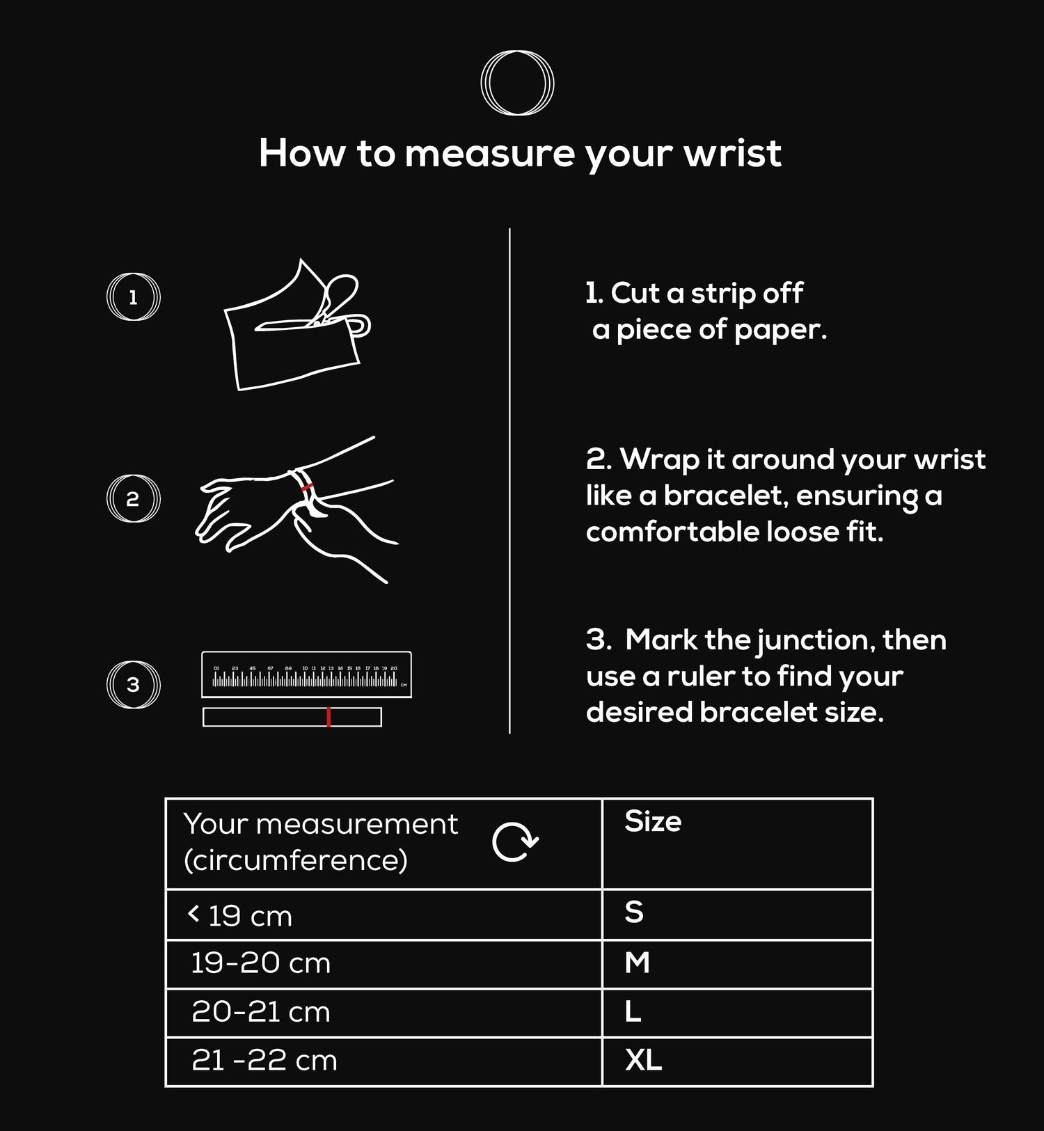 Size chart guide for selecting the perfect silver bracelet for men
