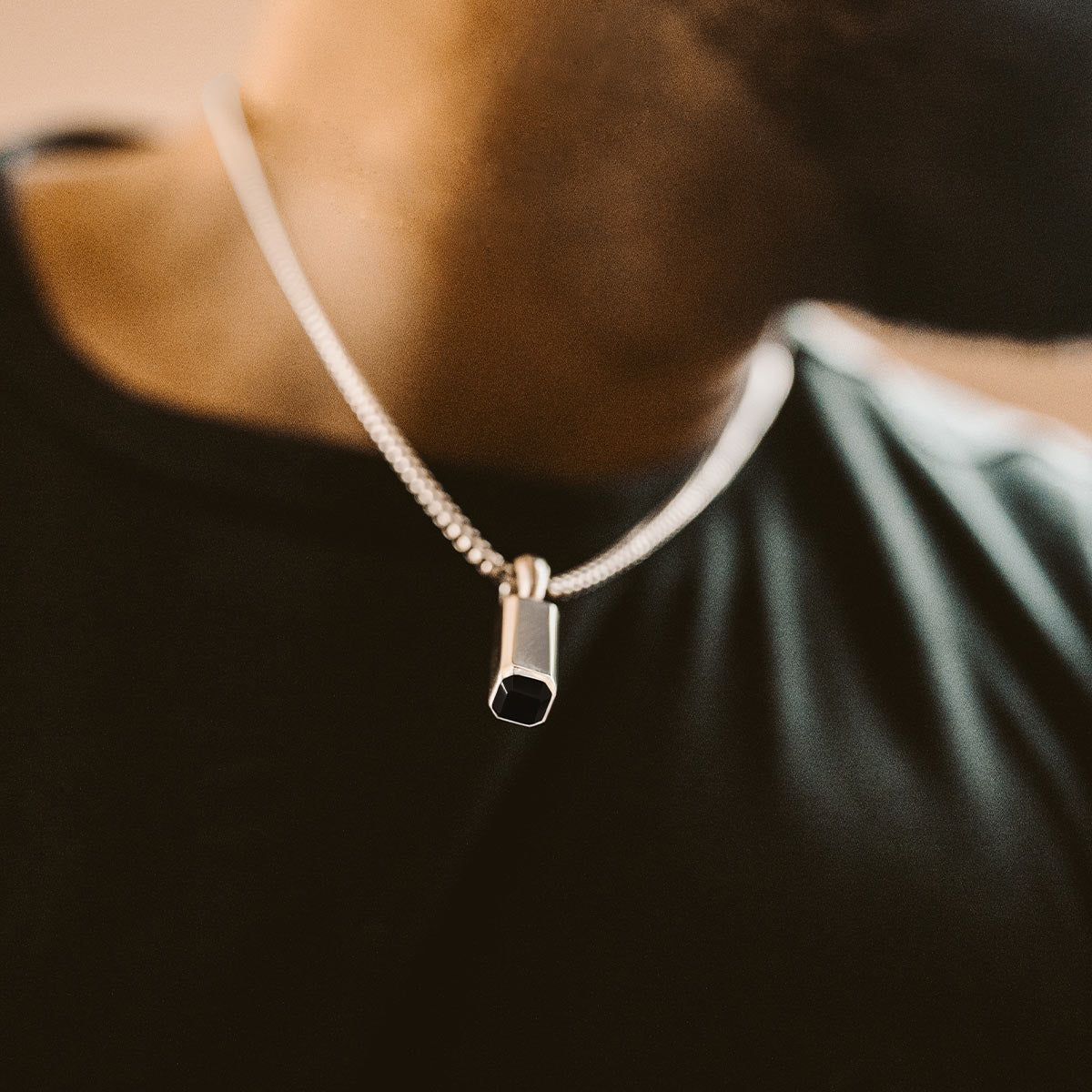 Jalil - Sterling Silver Black Onyx Pendant