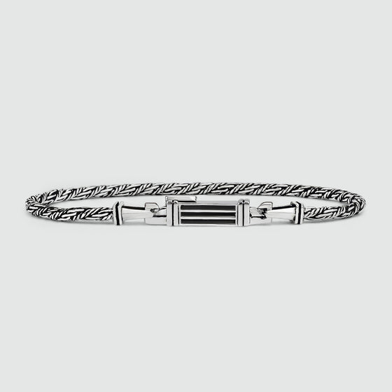 Nadir sterling silver rope chain men’s bracelet front view from Ninetwofive