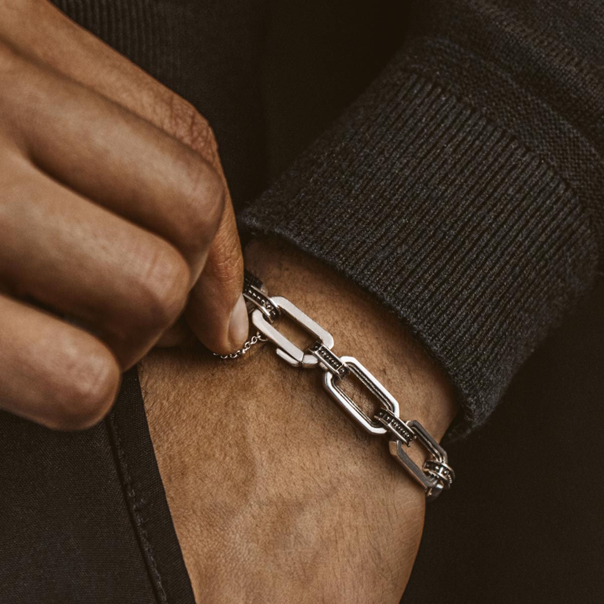 Aqwas - Sterling Silver Chain Link Bracelet 9.5mm