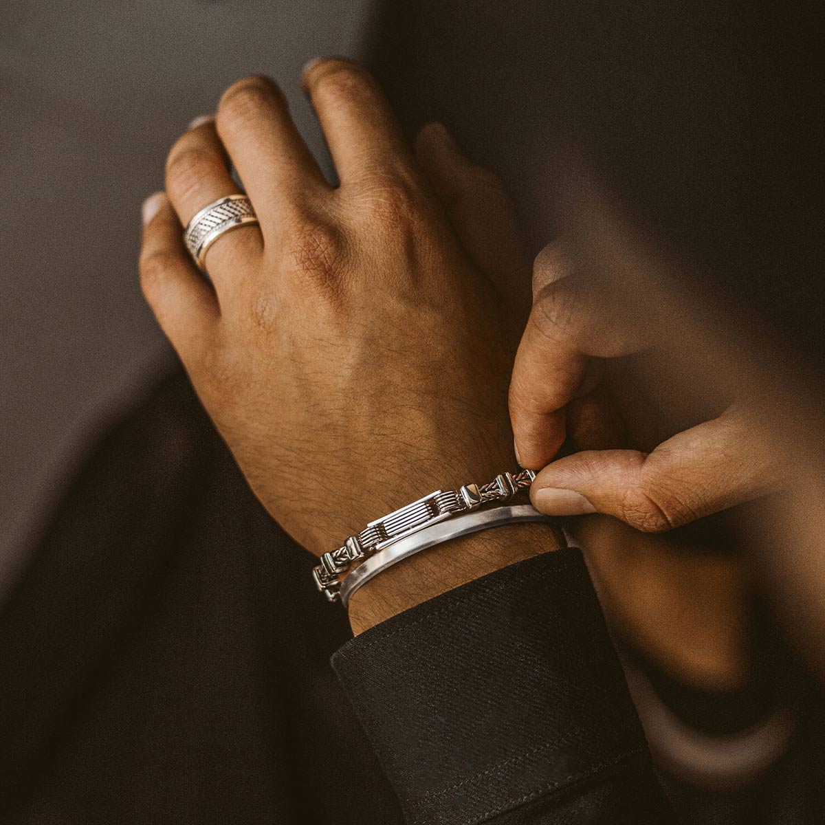 Khaled - Bracelet Brutalist en argent 6.5mm