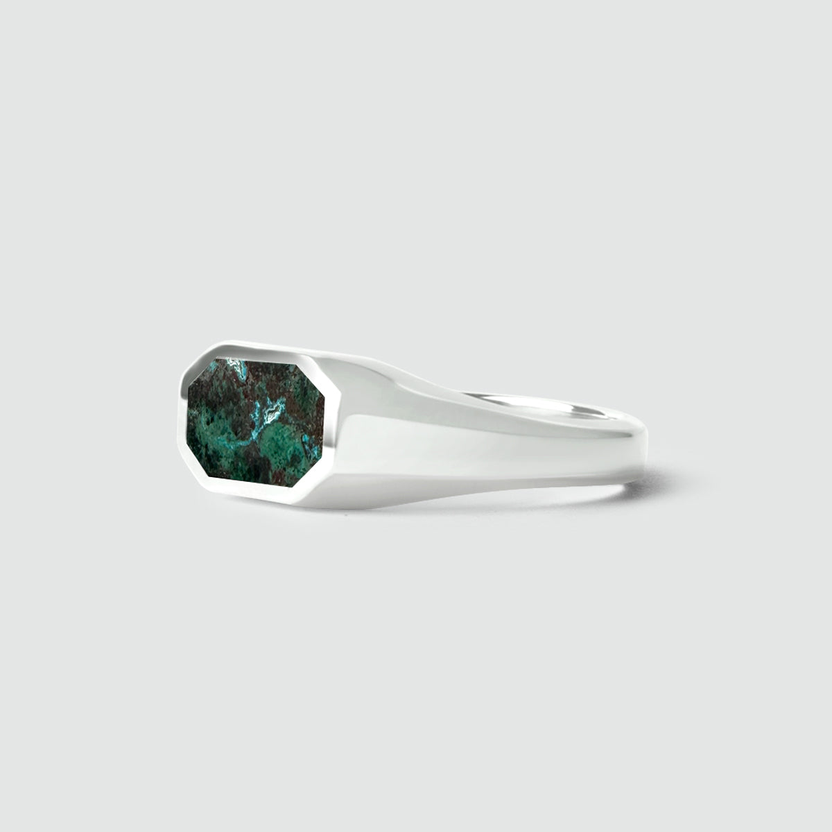 Zariq - Elegant Chrysocolla Stone Signet Ring 7mm