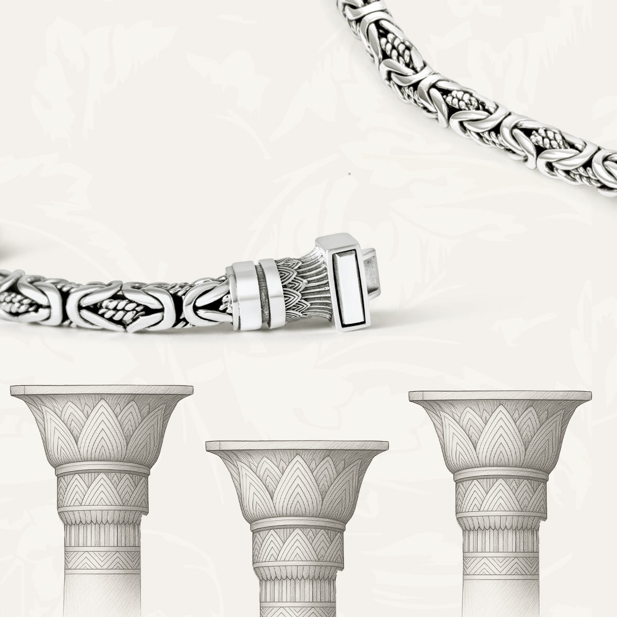 Byzantinisches Armband murtaza ist auf einer Skizze Papier