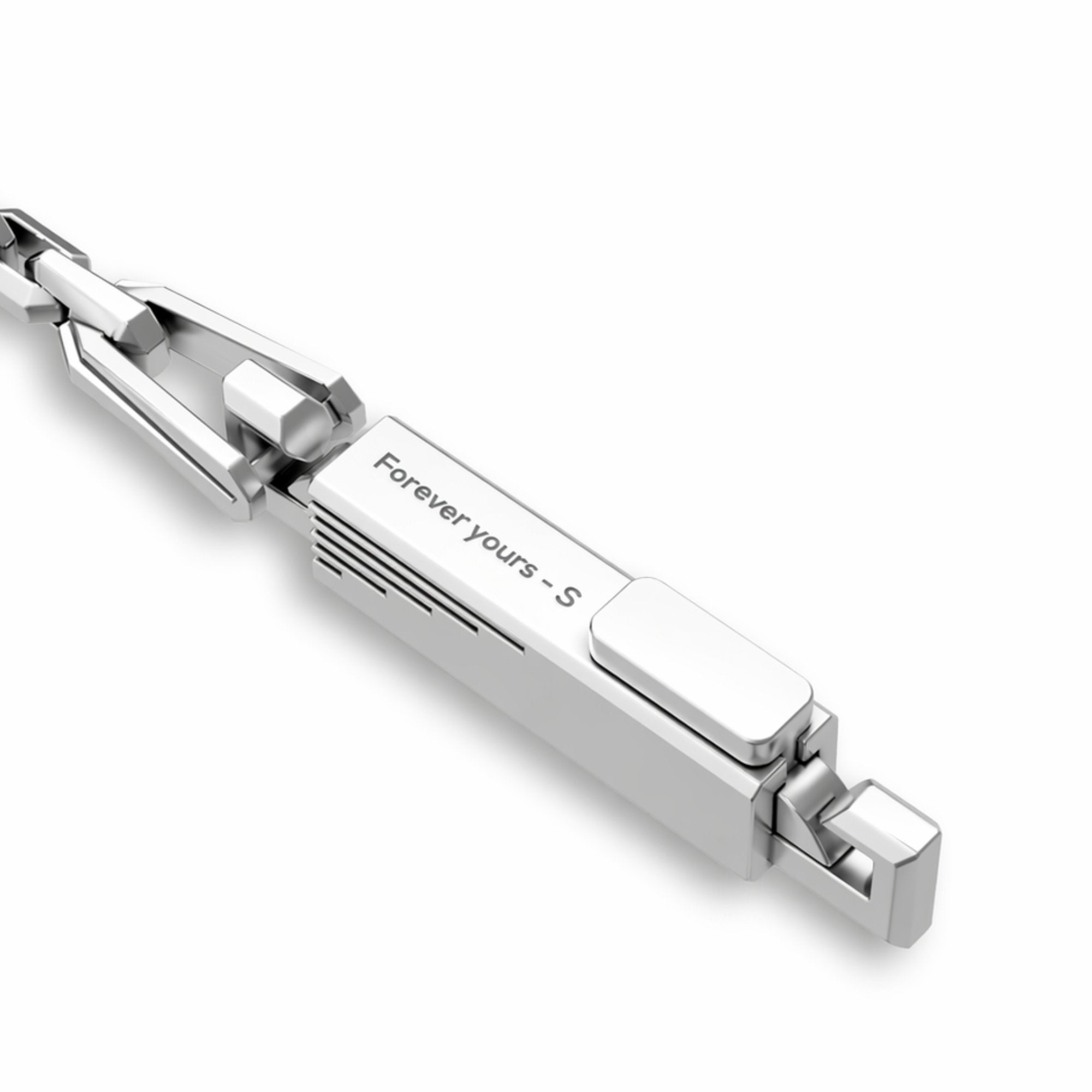 925 sterling silver mens engraved chain by Ninetwofive, personalised jewellery showing design and detail.