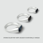 Hadi - Elegant Blue Pietersite Signet Ring 7mm - NineTwoFive