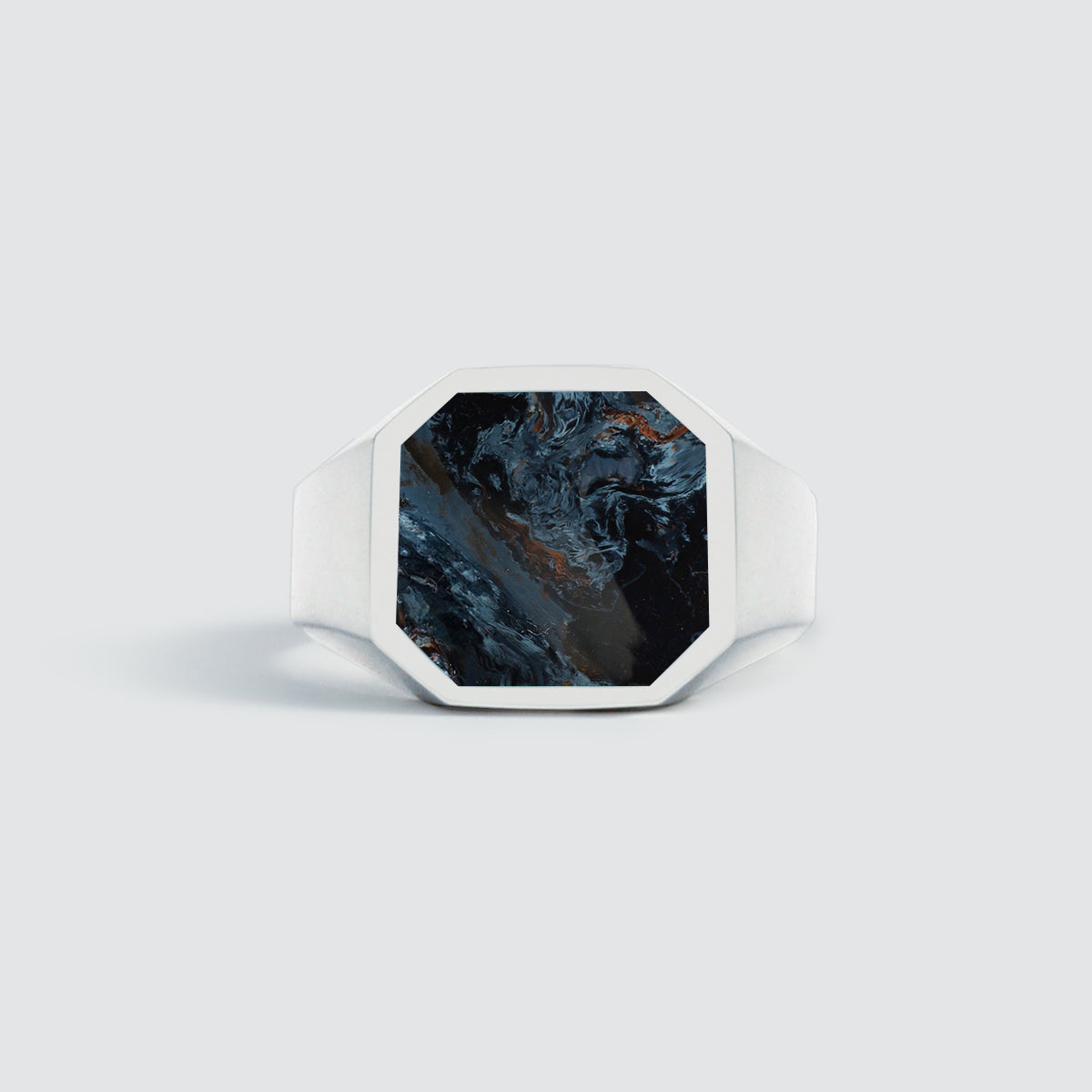 Halim - Blue Pietersite Signet Ring 13mm - NineTwoFive