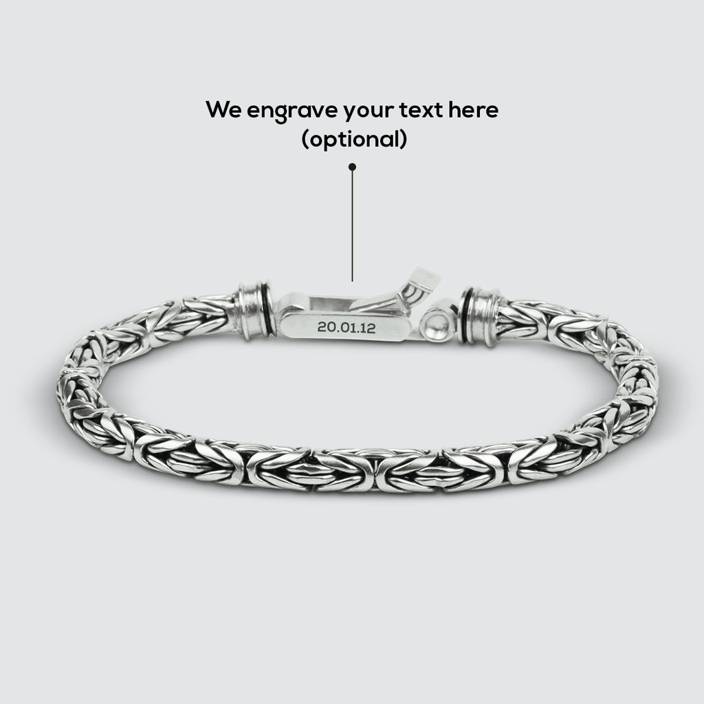 A Turath - Sterling Silver Byzantine Kings Bracelet 5mm, with the text 'enhance your text'.