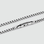 Kamal - Argent sterling, motif vénitien « Box  »Collier , 3 mm