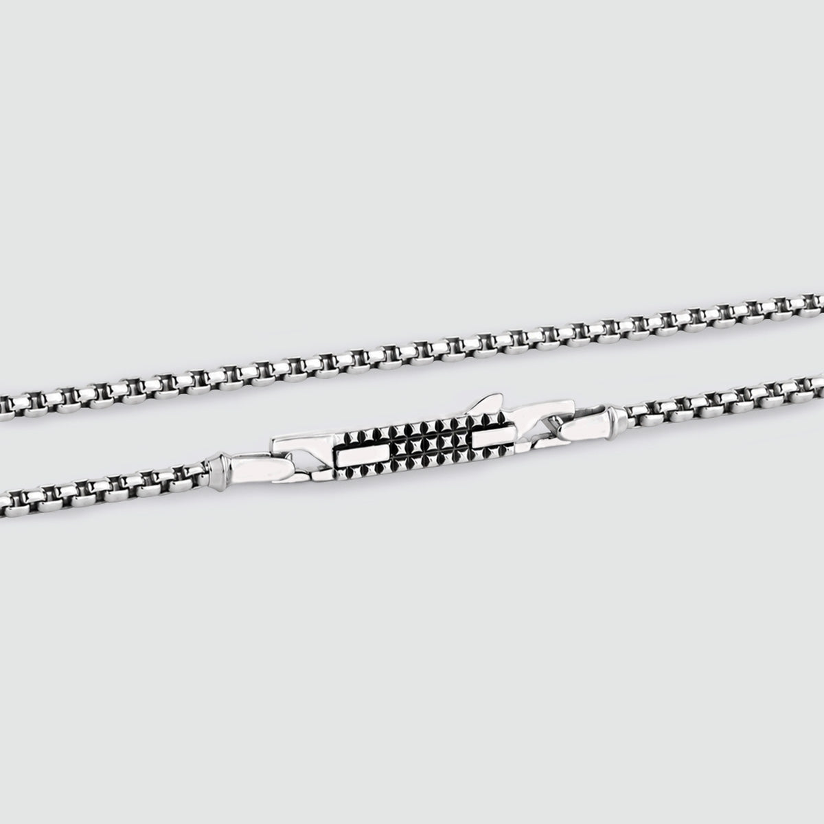 Kamal - Argent sterling, motif vénitien « Box  »Collier , 3 mm