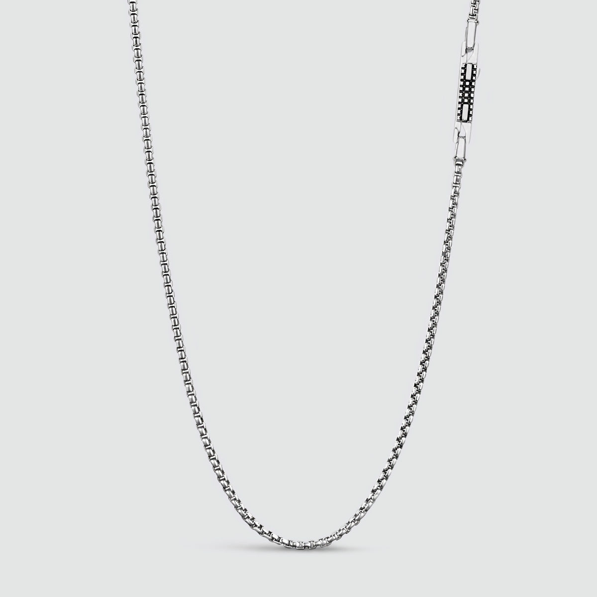 Kamal - Argent sterling, motif vénitien « Box  »Collier , 3 mm