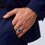 Halim - Blue Pietersite Signet Ring 13mm - NineTwoFive