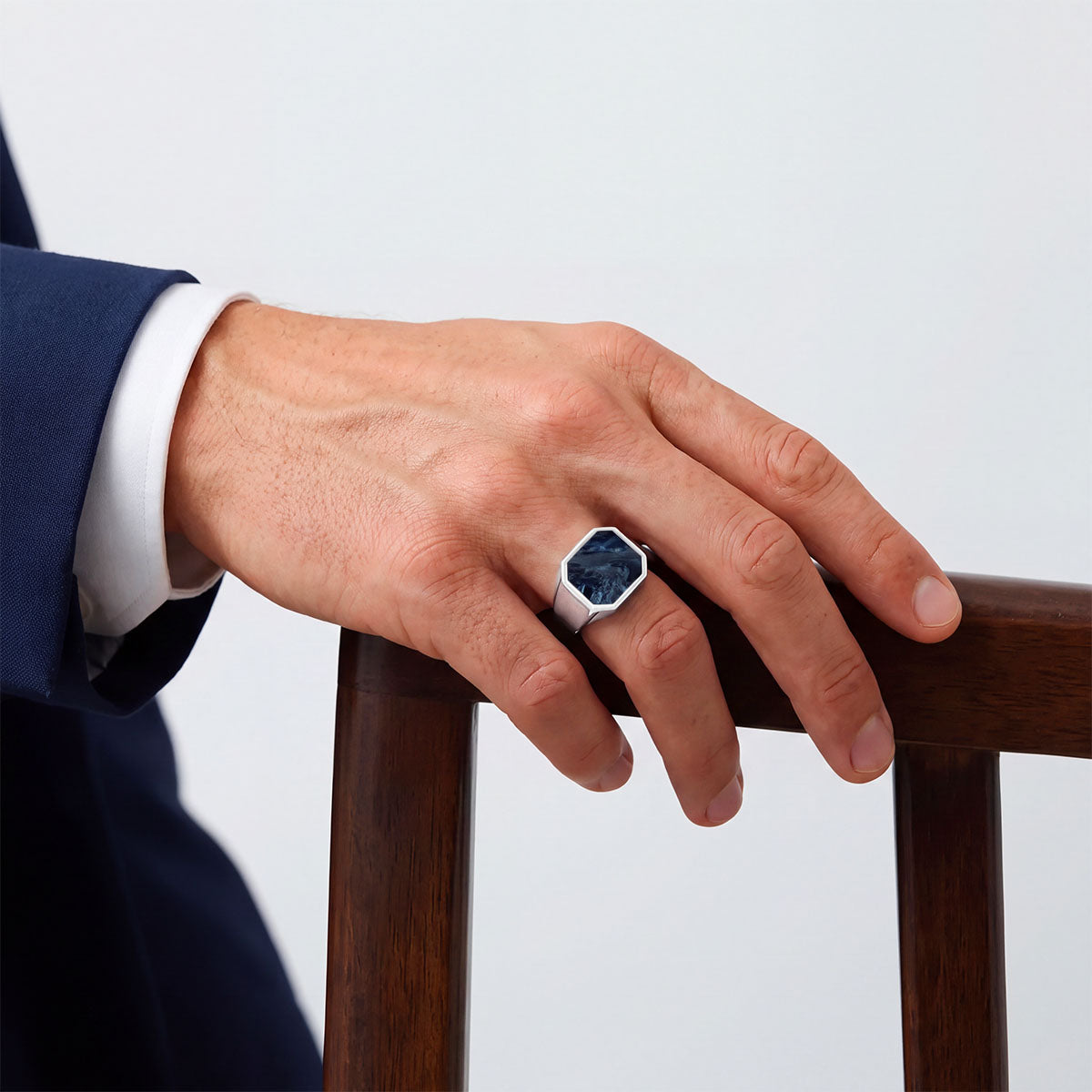 Halim - Blue Pietersite Signet Ring 13mm