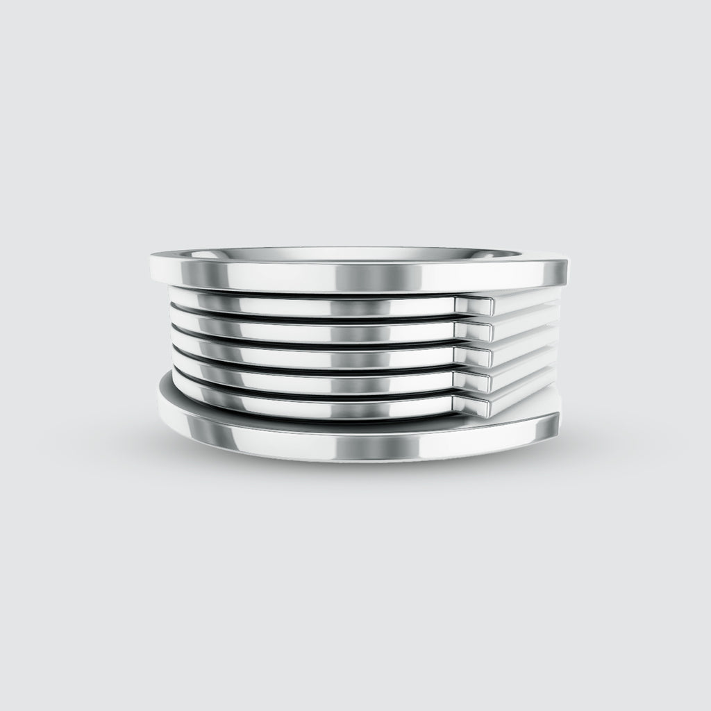 Ein Herren Yanel - Oxidiertes Sterling Silber Ring 10mm mit eingravierten Ringe auf sie.