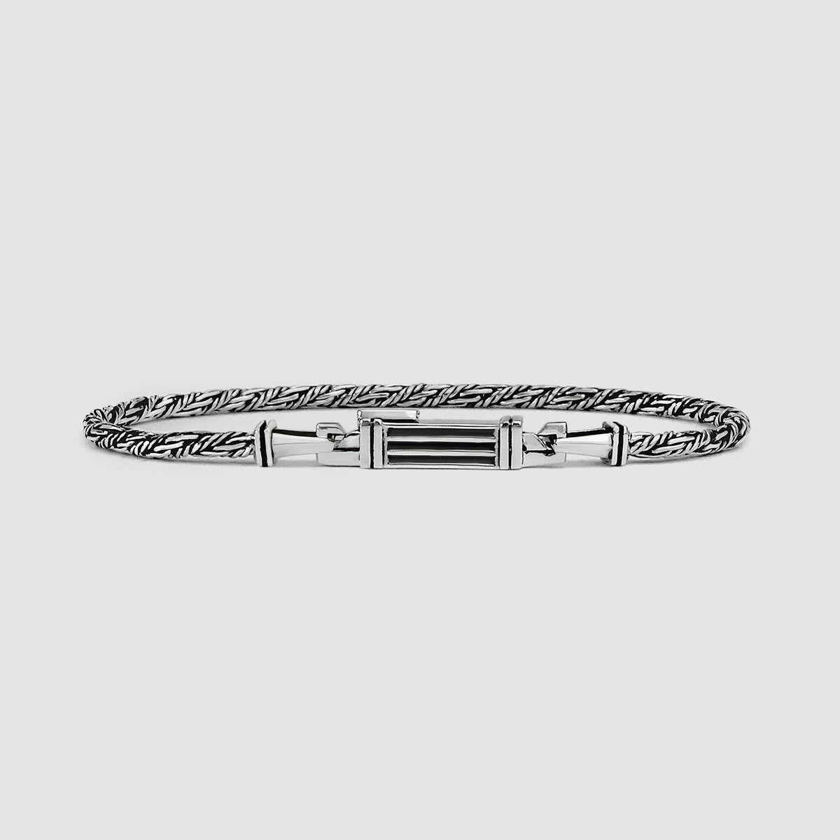 Nadir - Bracelet en argent sterling avec chaîne en corde torsadée - 3mm