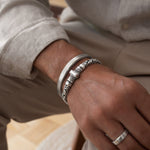 Murtaza - Egyptian Lotus Silver Byzantine Bracelet 7mm