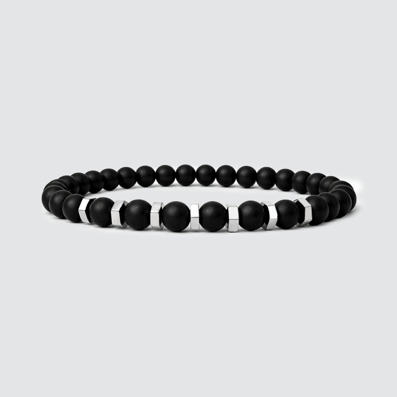Aswad - Armband met zwarte en zilveren accenten - NineTwoFive