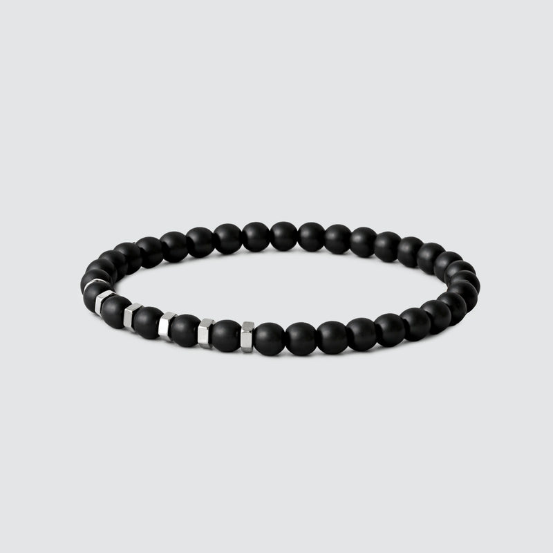 Aswad - Armband met zwarte en zilveren accenten - NineTwoFive