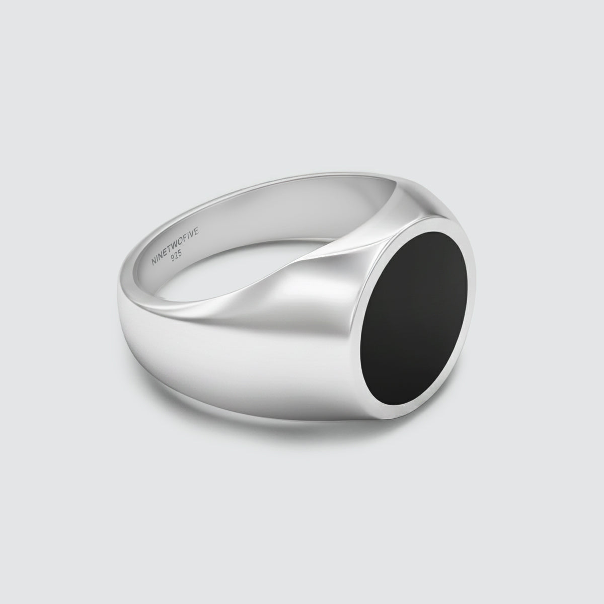 Adil black onyx men’s signet ring side detail from Ninetwofive