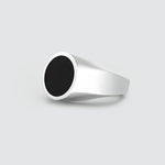 Adil sterling silver black onyx men’s signet ring front view from Ninetwofive