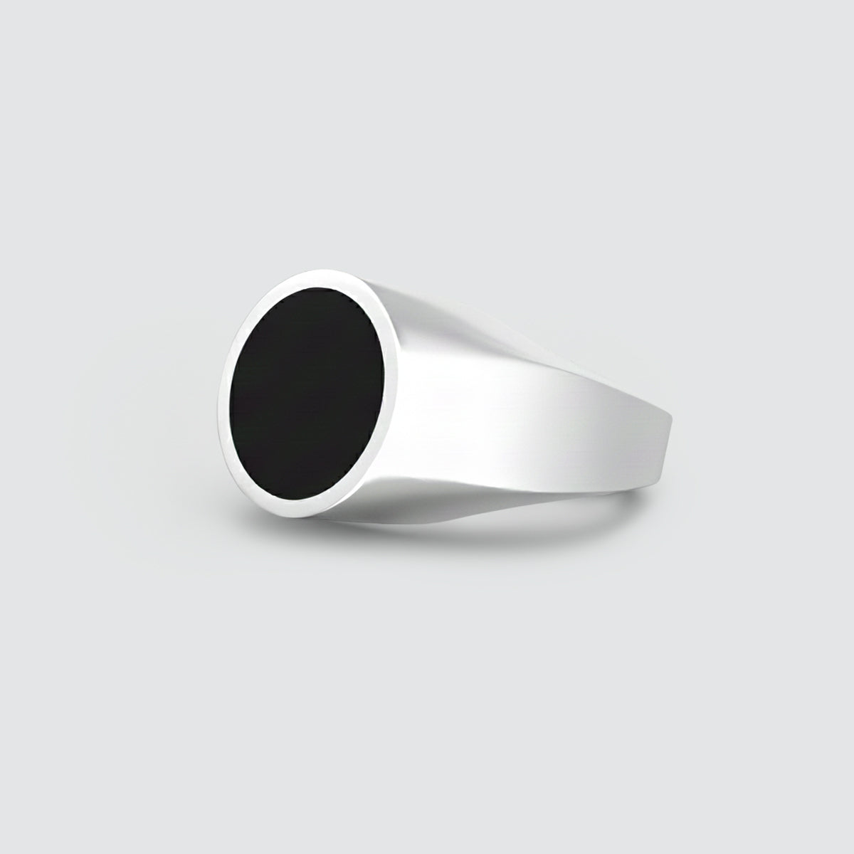 Adil sterling silver black onyx men’s signet ring front view from Ninetwofive
