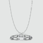 Front view of the Aqwas men’s bracelet and Qaws silver chain set by Ninetwofive, crafted in premium sterling silver.