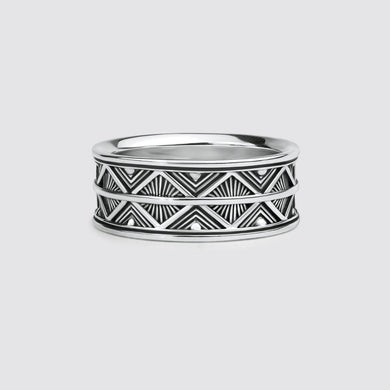 Basel - Oxidierter Sterling Silber Ring 10mm
