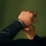 Layered tiger eye bracelet styled for everyday wear