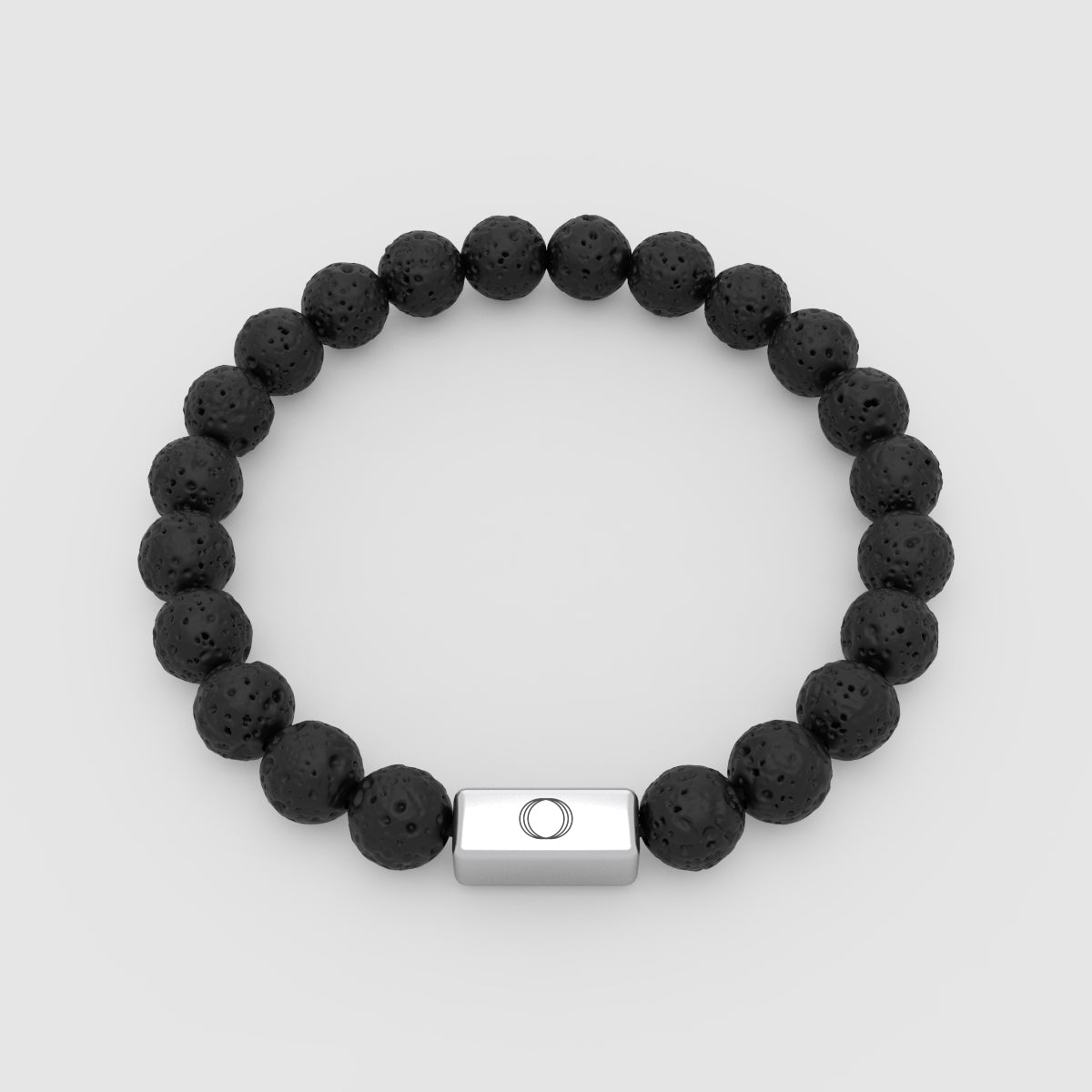 Top view of black lava stone bracelet from Ninetwofive.