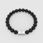 Top view of black lava stone bracelet from Ninetwofive.