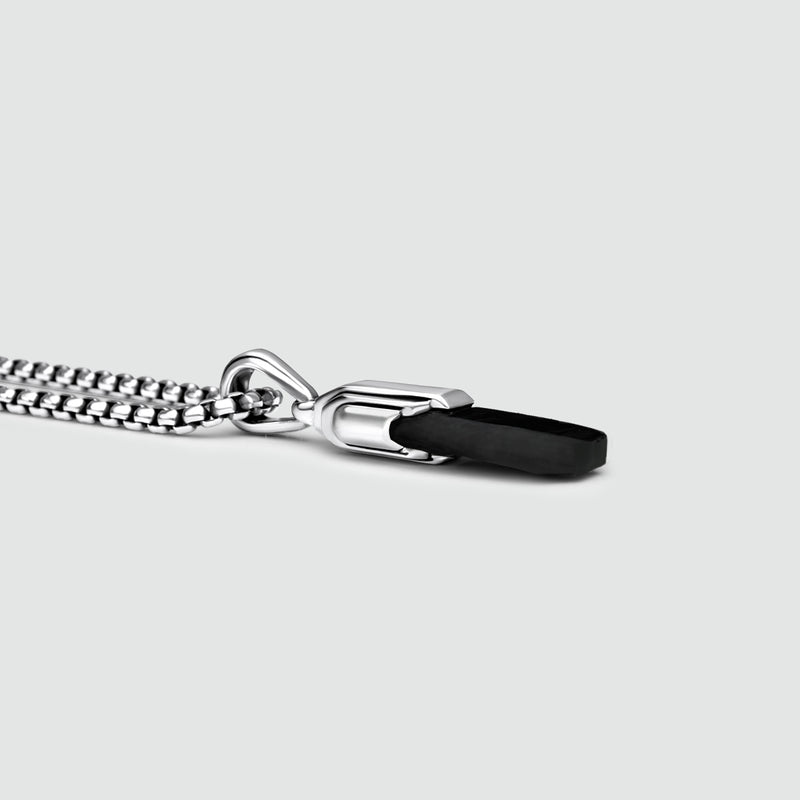 Tahsin - Art Deco Silver Black Onyx Pendant - NineTwoFive