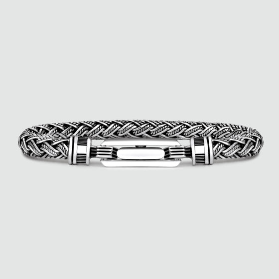 Rasim - Zilveren gevlochten zeshoekige armband 6 mm - NineTwoFive