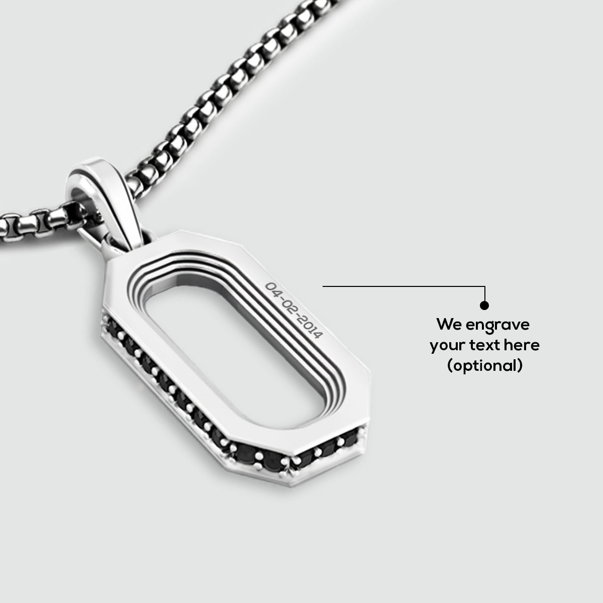 Pendentif personnalisé en argent pour homme avec gravure personnalisée 