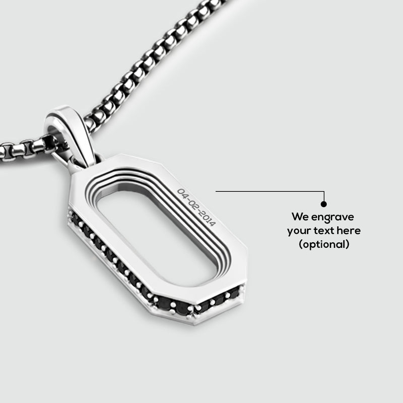 Pendentif en argent personnalisé pour homme avec gravure sur mesure