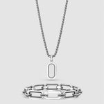 Durwas zilveren hanger en aqwas heren armband ontworpen uit zwarte diamanten vormen samen een perfecte zilveren set. 