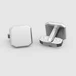 Hayel matt finish men’s silver cufflinks with engraving for personalised jewellery from Ninetwofive. 