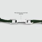 Aamir – Green Rope Chain Link Bracelet – free engraving on the silver link - NineTwoFive