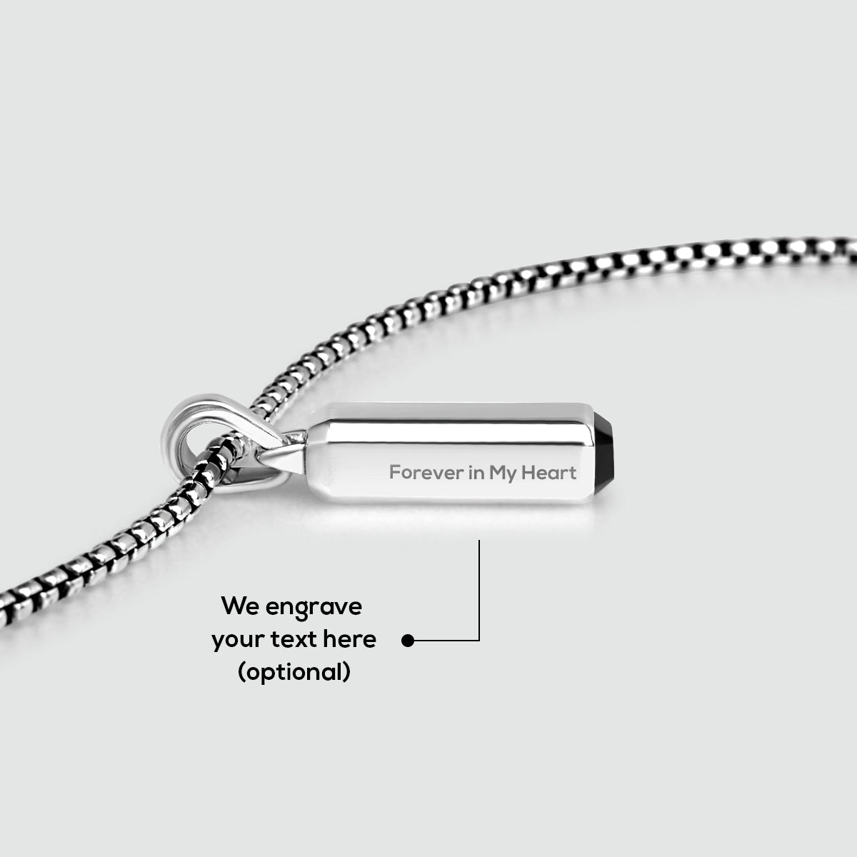 Engraved silver pendant for personalised jewellery.