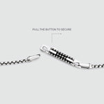 Kamal - Argent sterling, motif vénitien « Box  »Collier , 3 mm