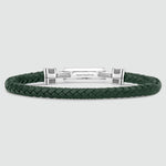 Rayhan - Braided Green Leather Bracelet with Sterling Silver 5.5mm - Back View - NineTwoFive