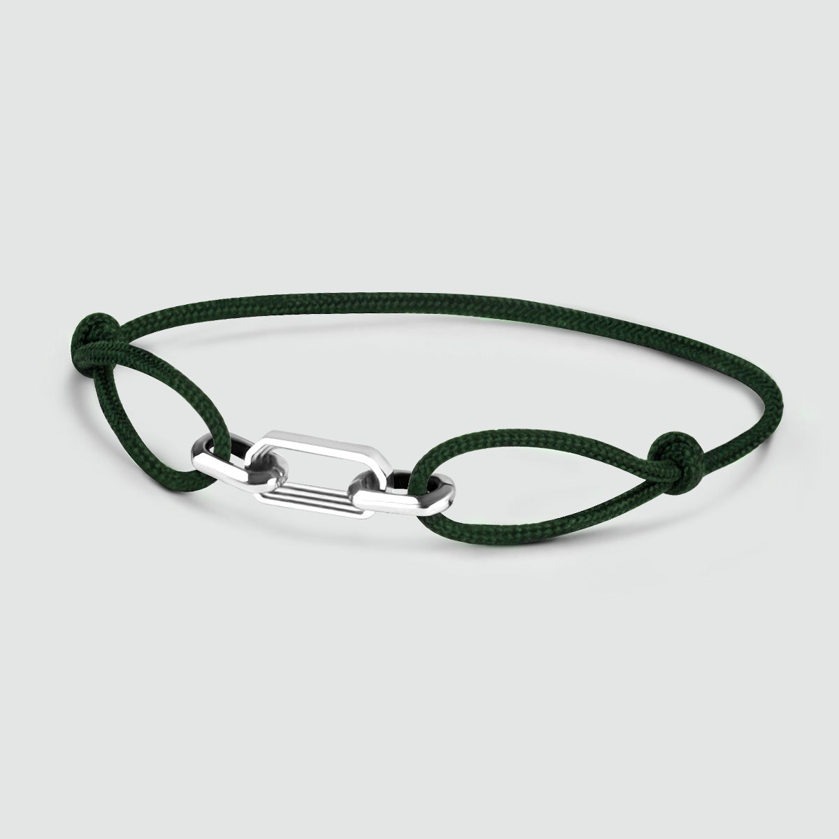 Aamir – Green Rope Chain Link Bracelet – top view - NineTwoFive