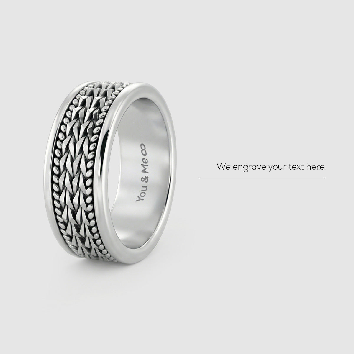 Bague Femme Argent Sterling 925 Spinner Avec Perles Rotatives - Cadeau Élégant Ajustable