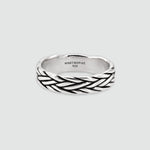 Back view of the Latif sterling silver braided ring