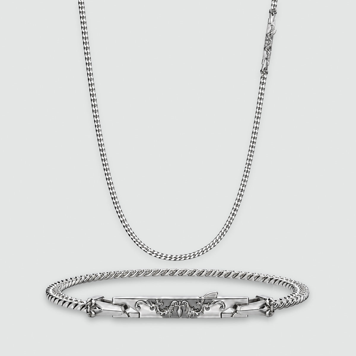 Wasil & Wasim Curb Chain and Bracelet - set