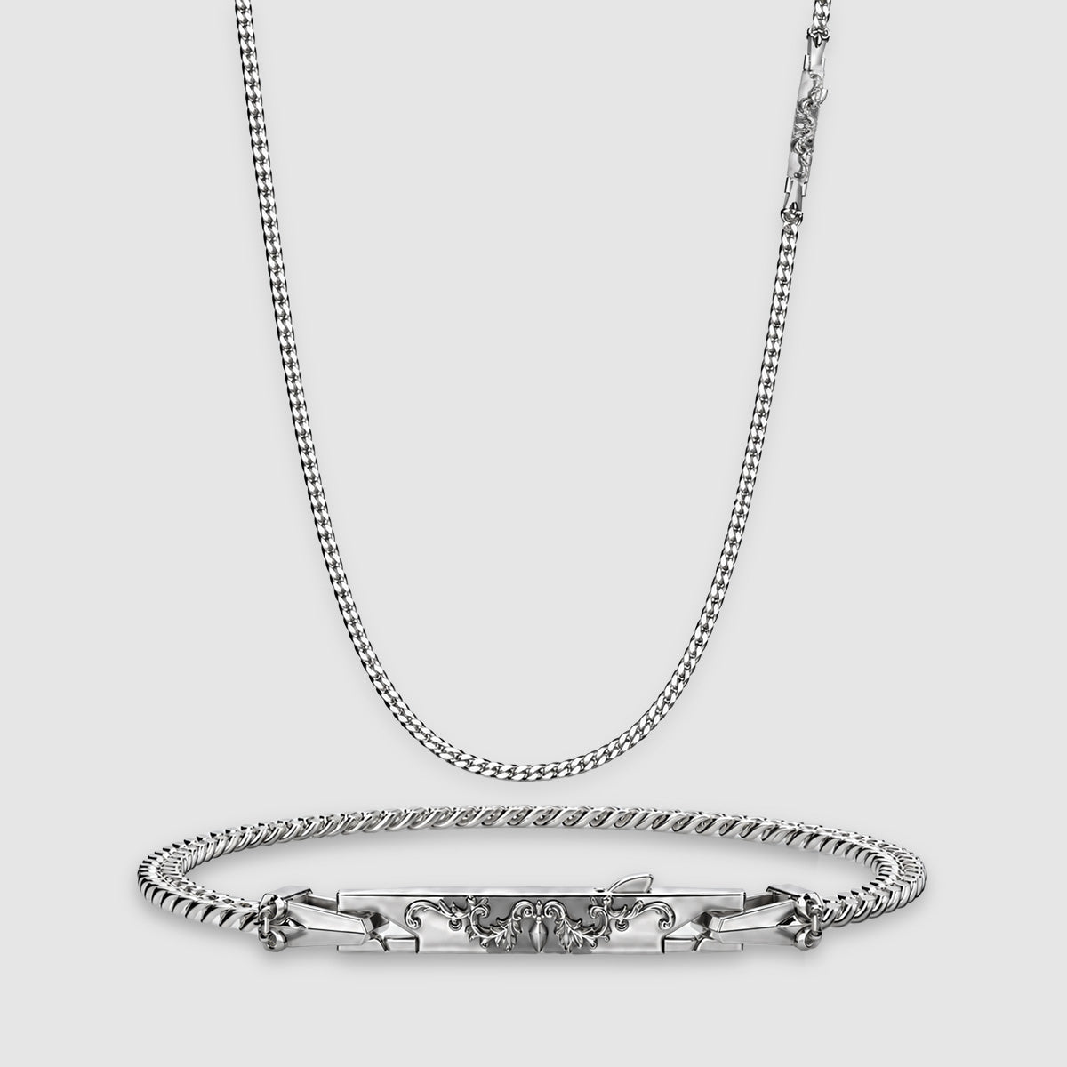 Wasil & Wasim Curb Chain and Bracelet - set