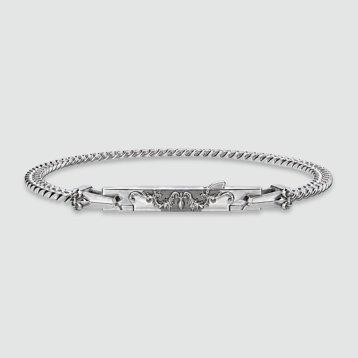 Wasim - Sterling Silver Curb Chain Bracelet 3mm