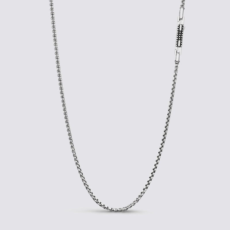 Kamal - Sterling Silver Venetian Box Chain Necklace 3mm
